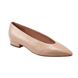 NEW Marc Fischer LTD Gunner Pointed Toe Flat in Light Natural Size 8.5